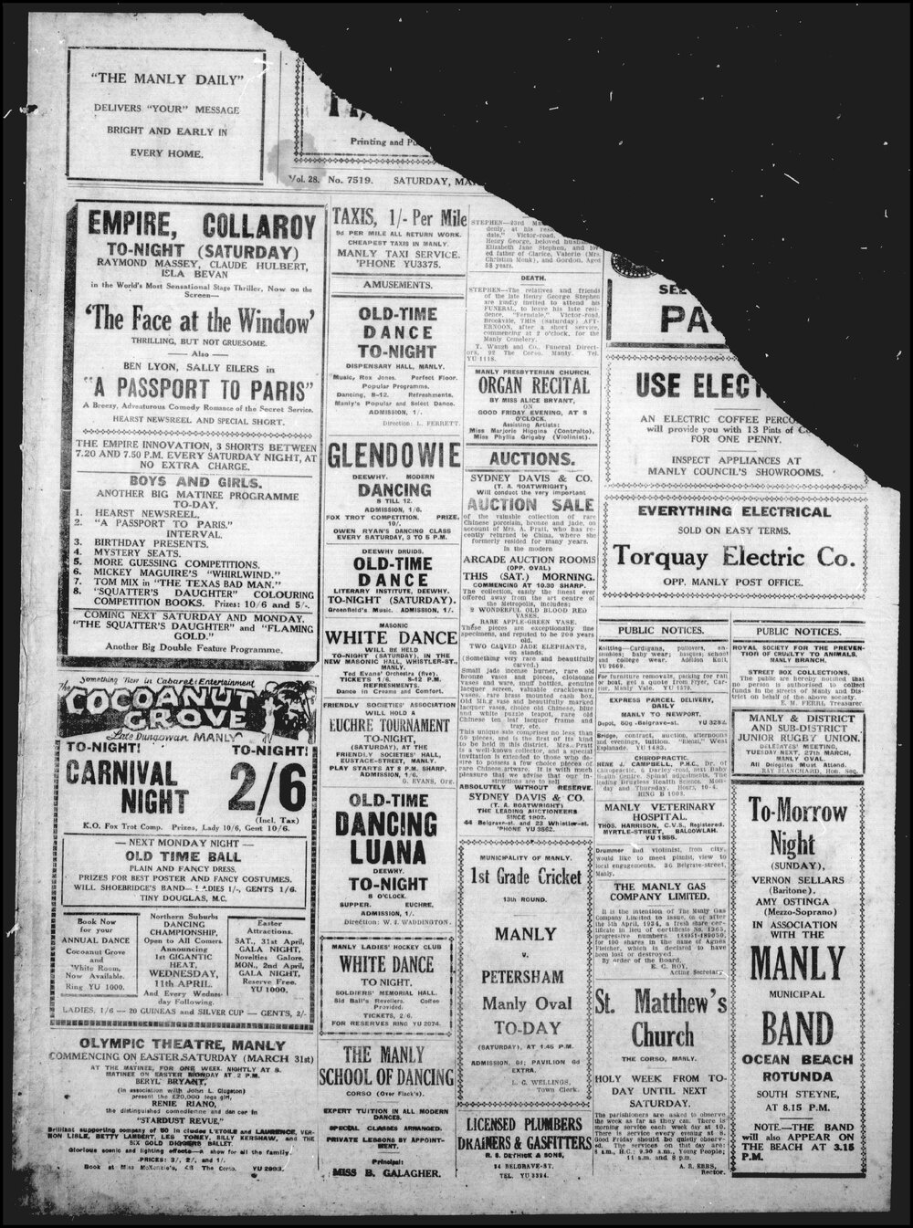 The Manly Daily, Saturday 24 March 1934