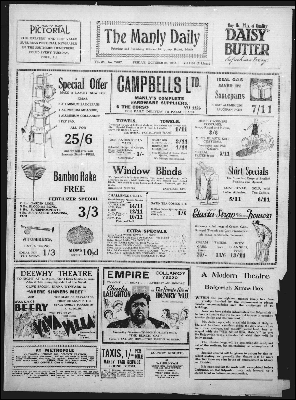 The Manly Daily, Friday 26 October 1934