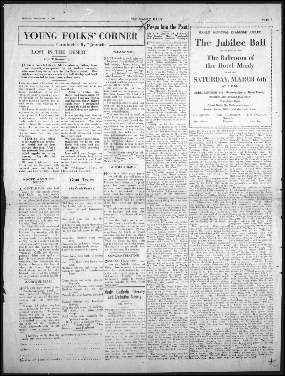 The Manly Daily, Tuesday 16 February 1937