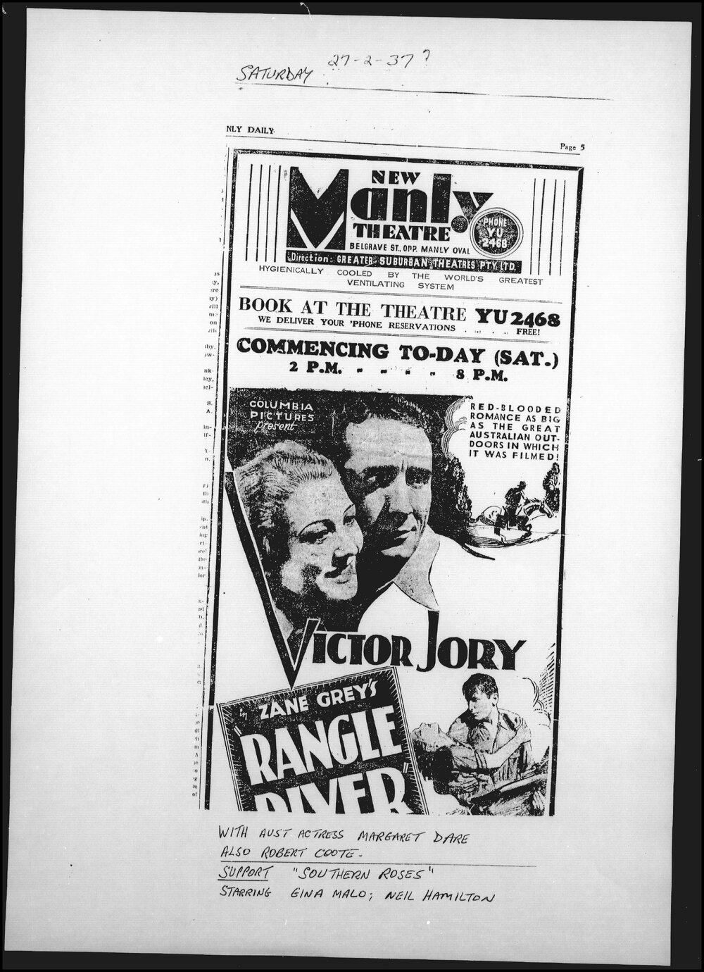 The Manly Daily, Saturday 27th February 1937
