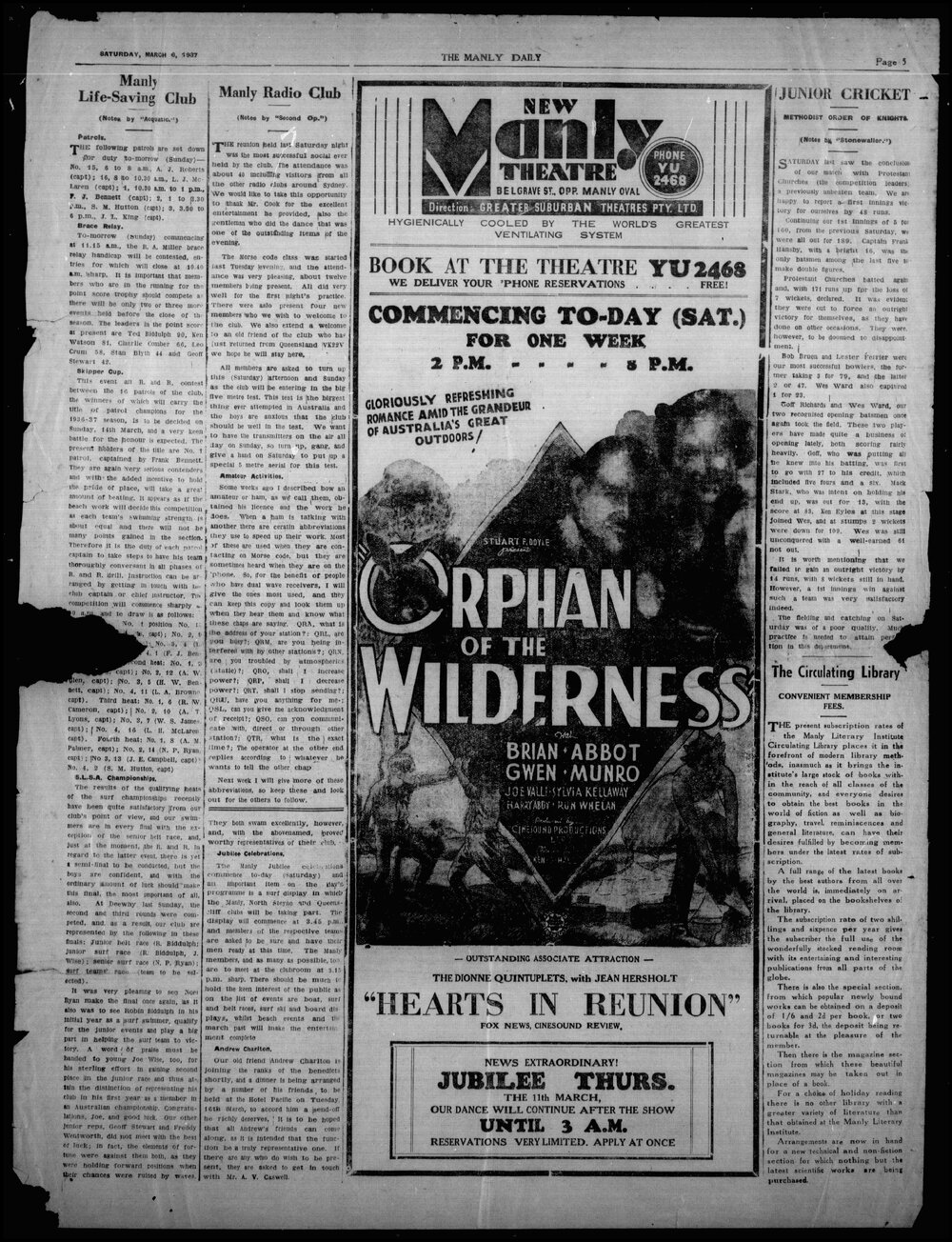 The Manly Daily, Saturday 6 March 1937