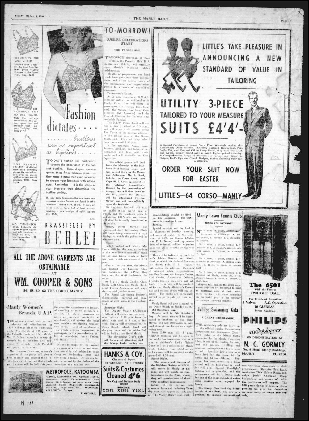 The Manly Daily, Friday 5 March 1937