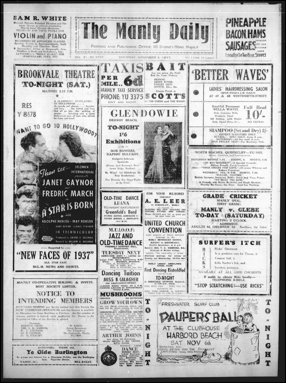 The Manly Daily, Saturday 6 November 1937