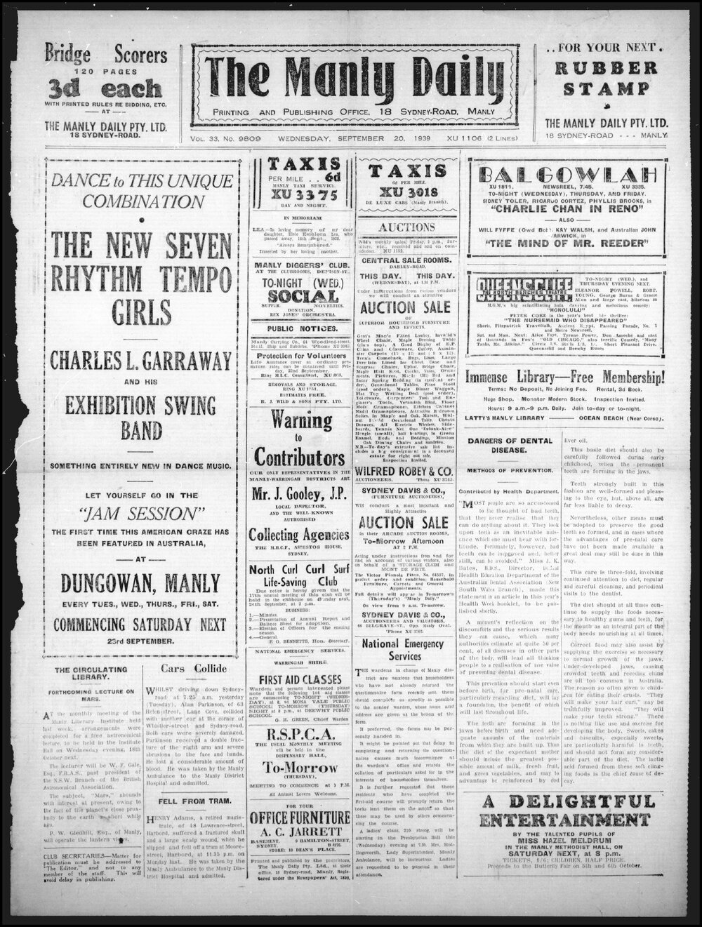 The Manly Daily, Wednesday 20 September 1939