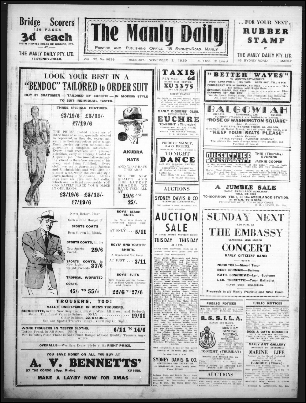 The Manly Daily, Thursday 2 November 1939