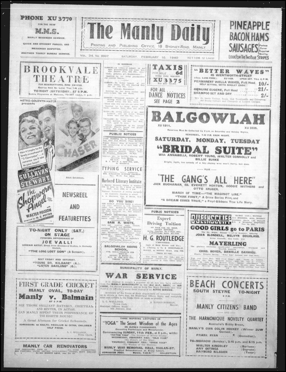 The Manly Daily, Saturday 10 February 1940