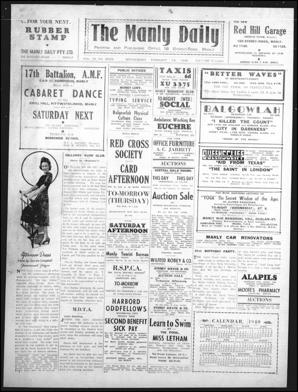 The Manly Daily, Wednesday 14 February 1940