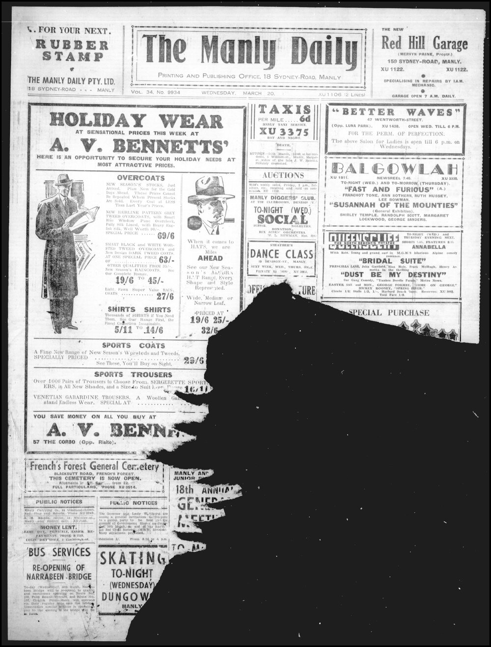 The Manly Daily, Wednesday 20 March 1940