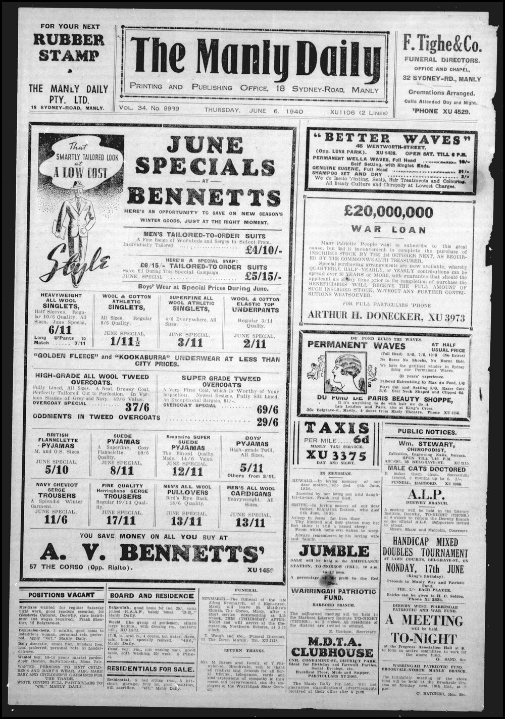 The Manly Daily, Thursday 6 June 1940