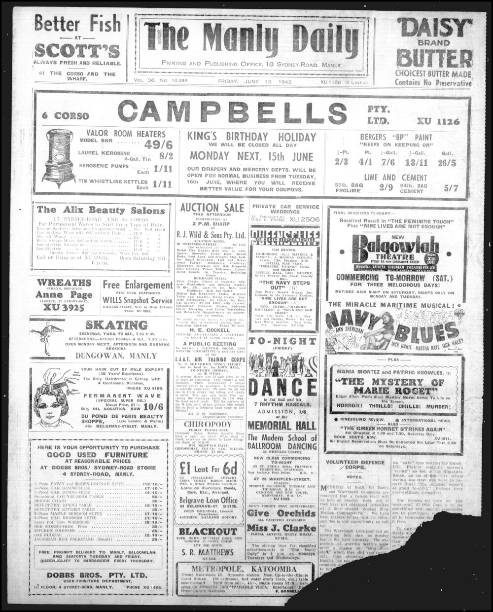 The Manly Daily, Friday 12 June 1942