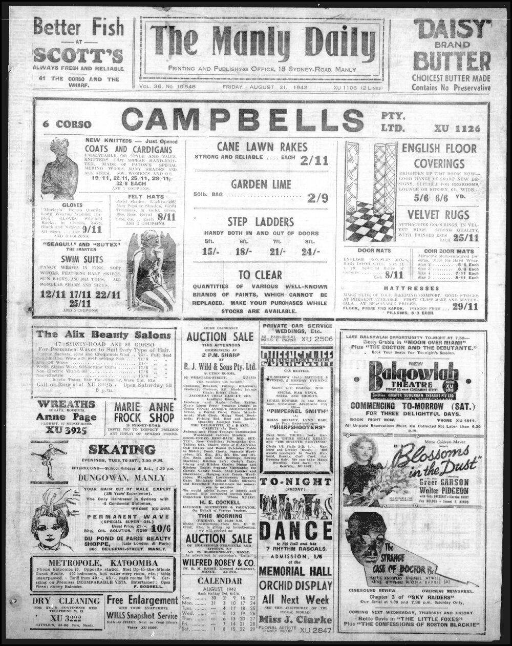 The Manly Daily, Friday 21 August 1942