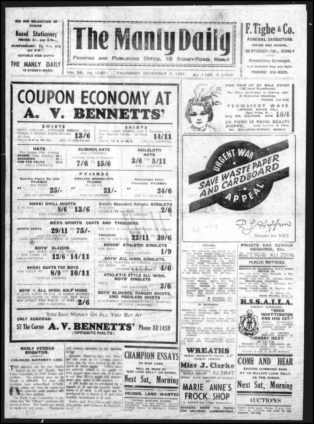 The Manly Daily, Thursday 3 December 1942