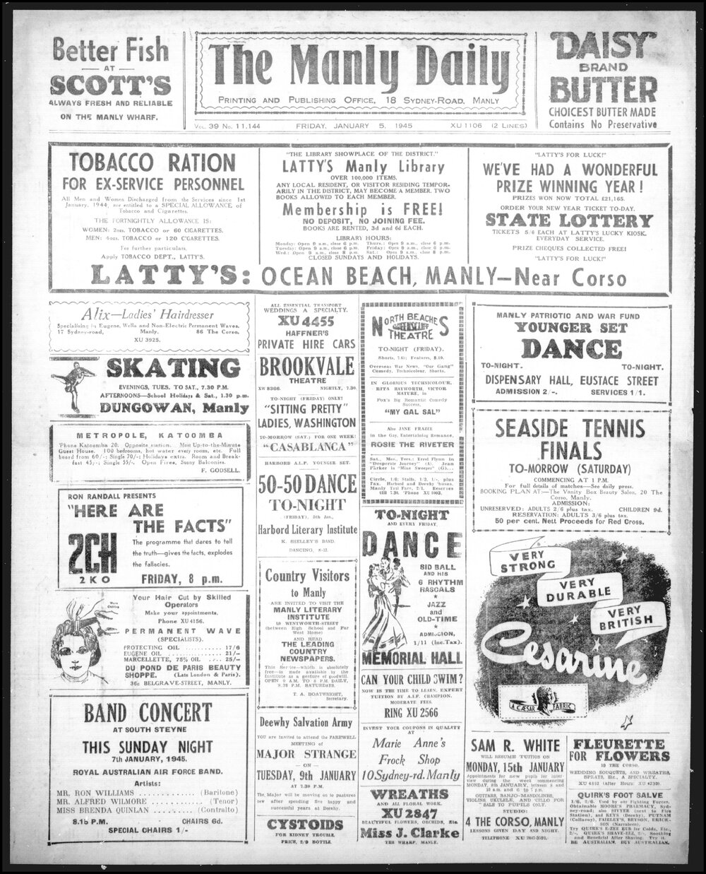 The Manly Daily, Friday 5 January 1945