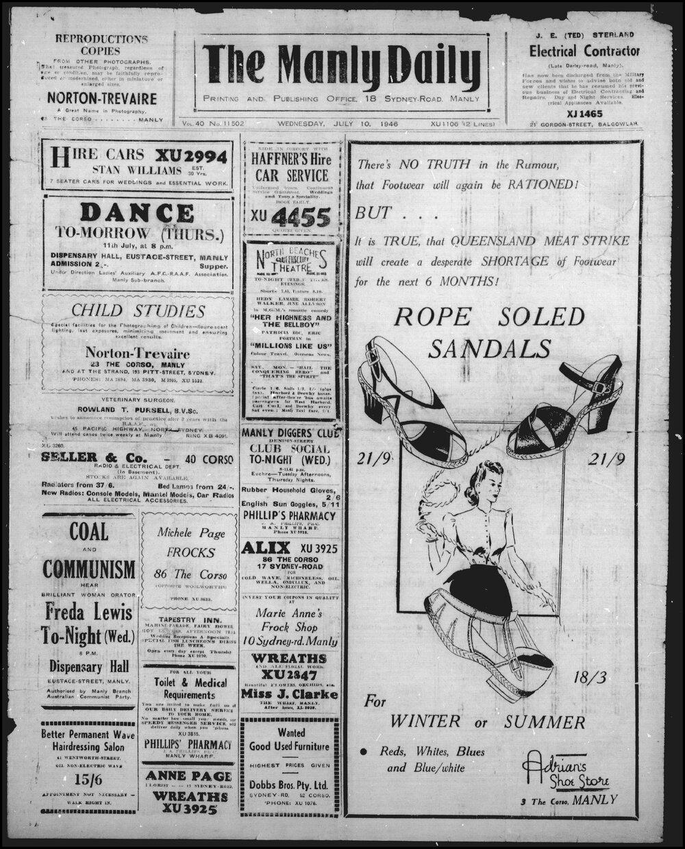 The Manly Daily, Wednesday 10 July 1946