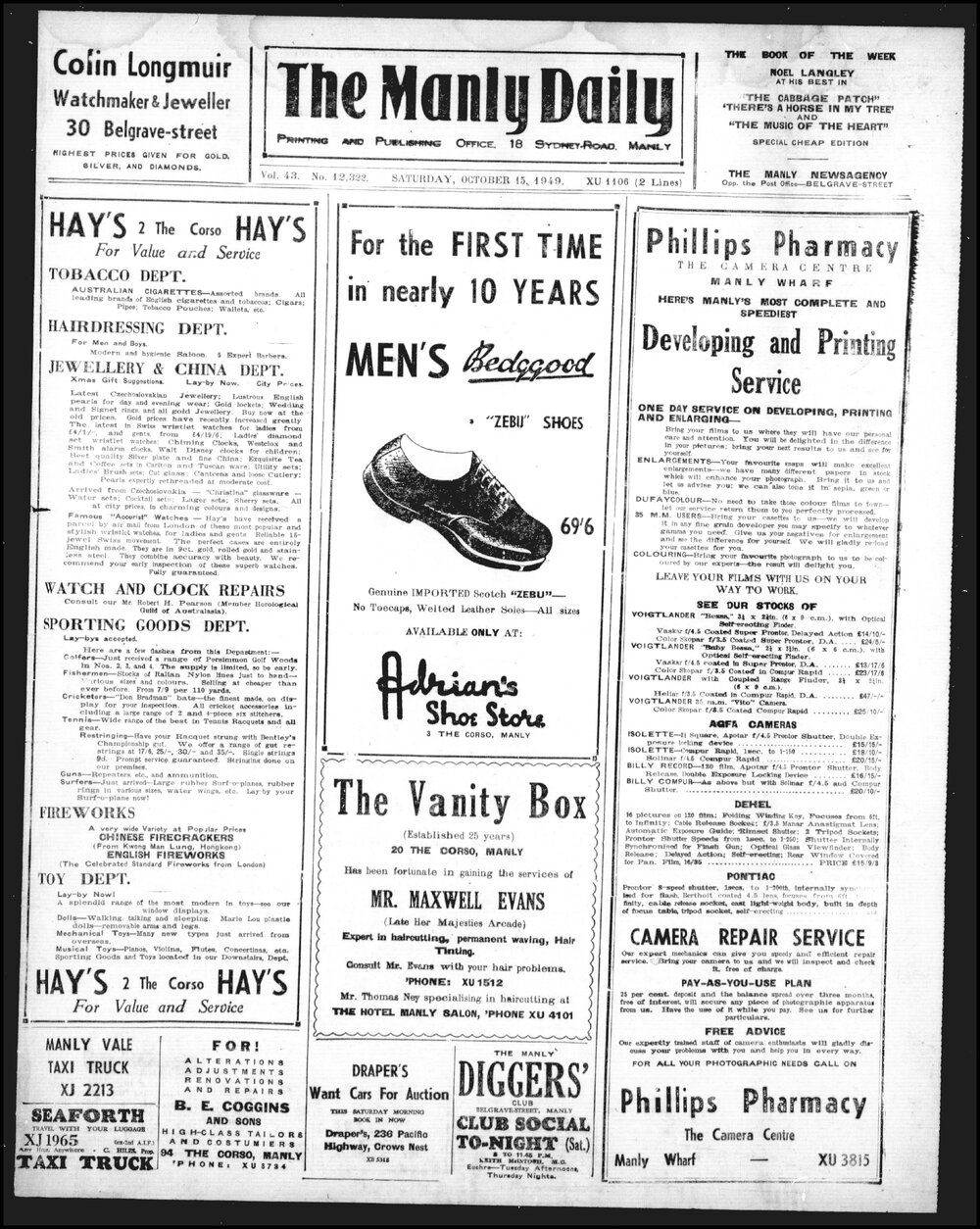 The Manly Daily, Saturday 15 October 1949