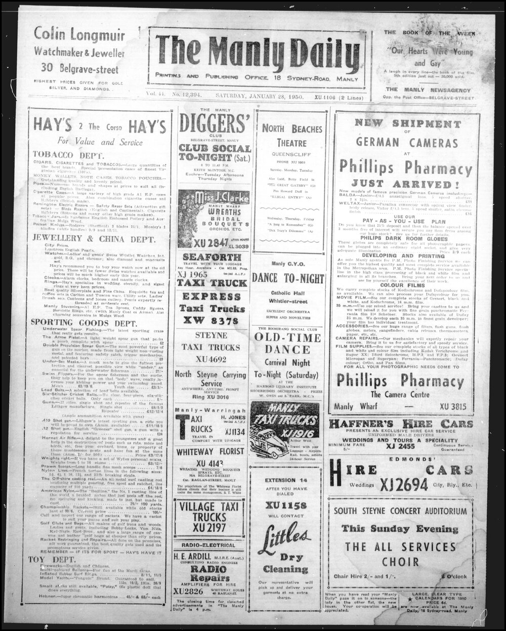 The Manly Daily, Saturday 28 January 1950