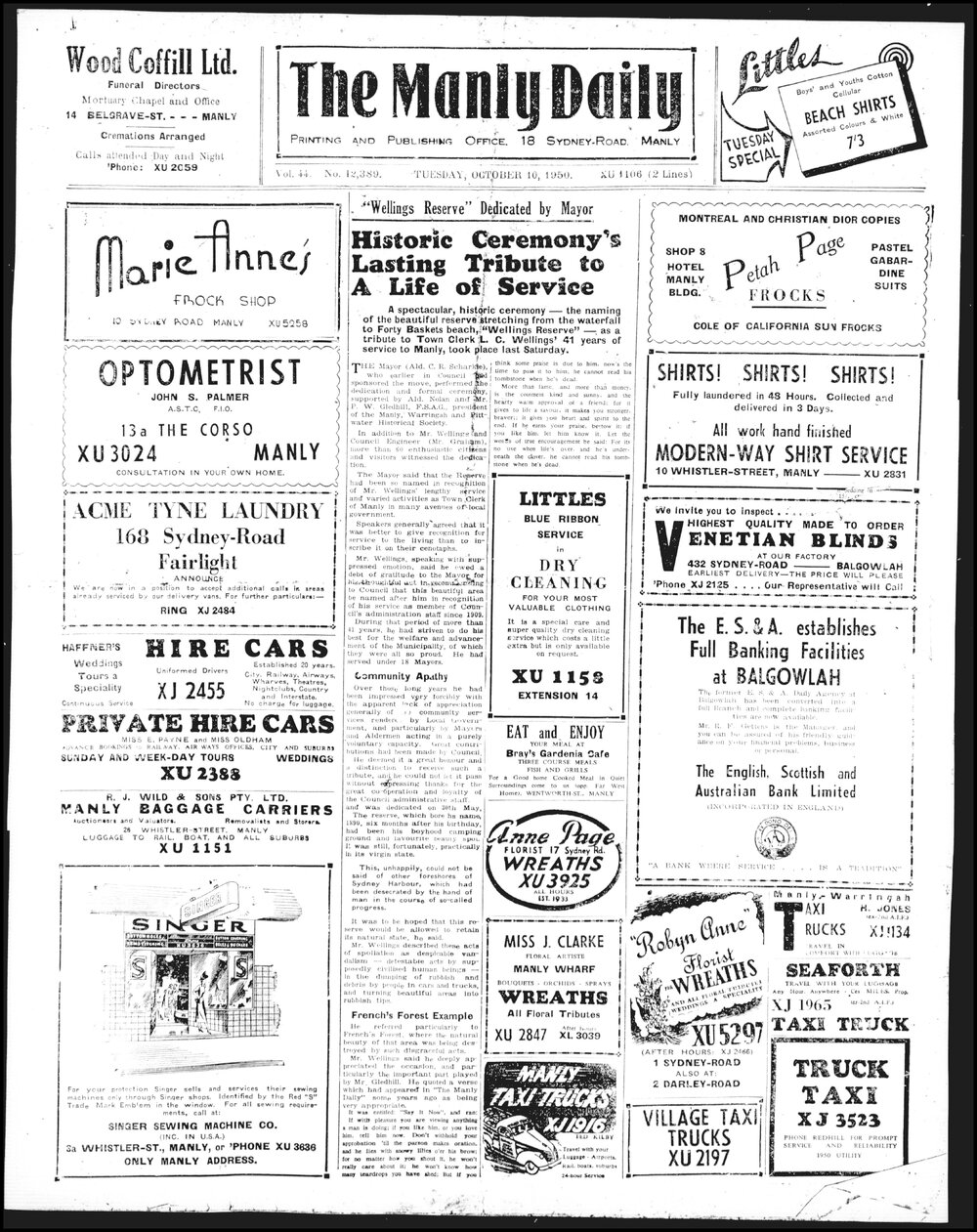 The Manly Daily, Tuesday 10 October 1950