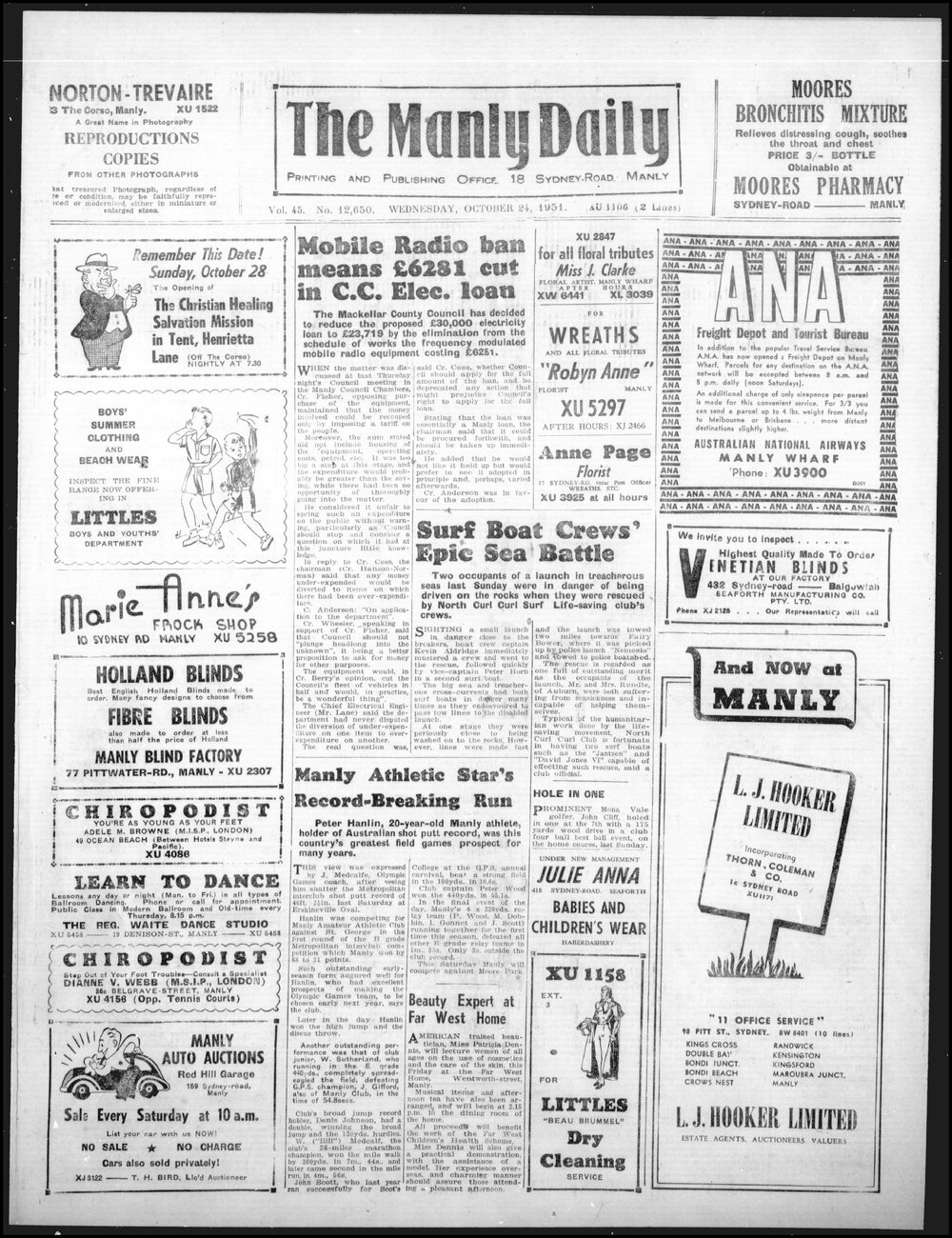 The Manly Daily, Wednesday 24 October 1951