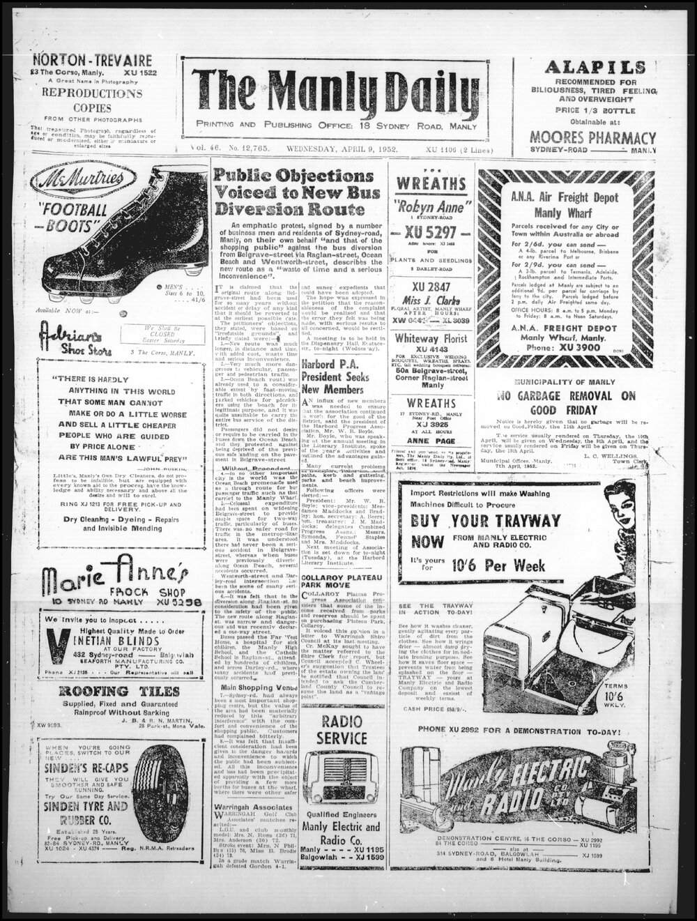 The Manly Daily, Wednesday 9 April 1952