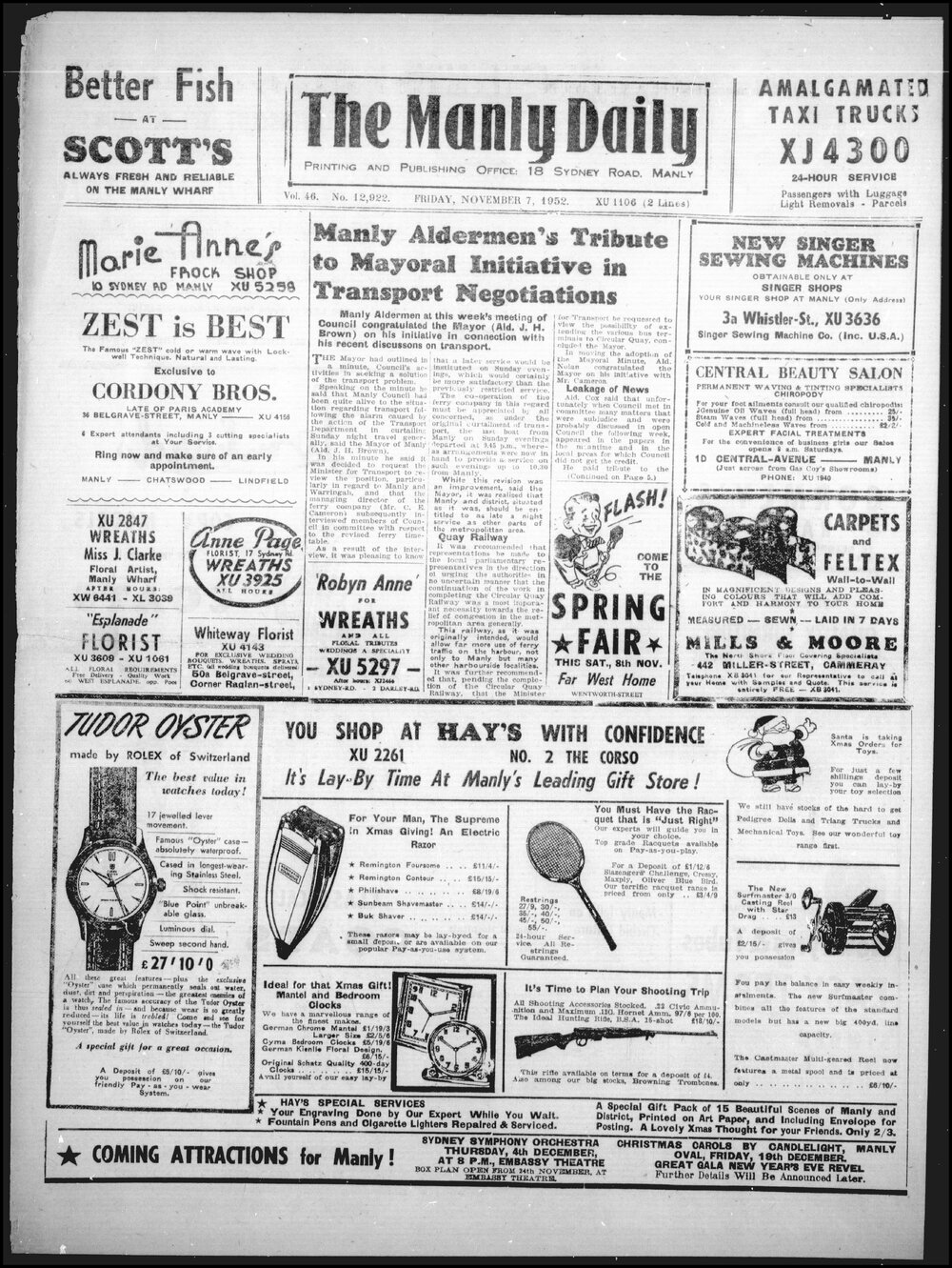 The Manly Daily, Friday 7 November 1952