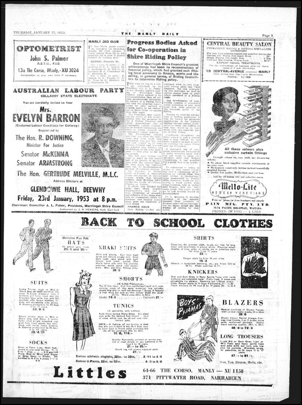 The Manly Daily, Thursday 22 January 1953