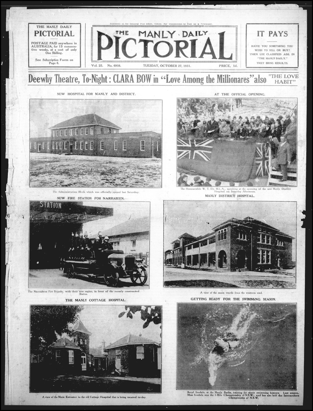 The Manly Daily Pictorial Tuesday, 27 October 1931