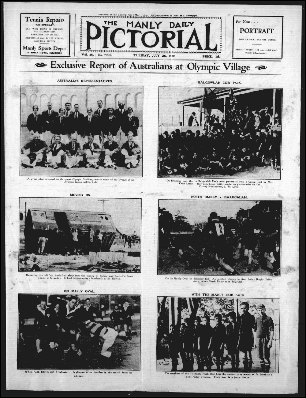 The Manly Daily Pictorial Tuesday, 26 July 1932