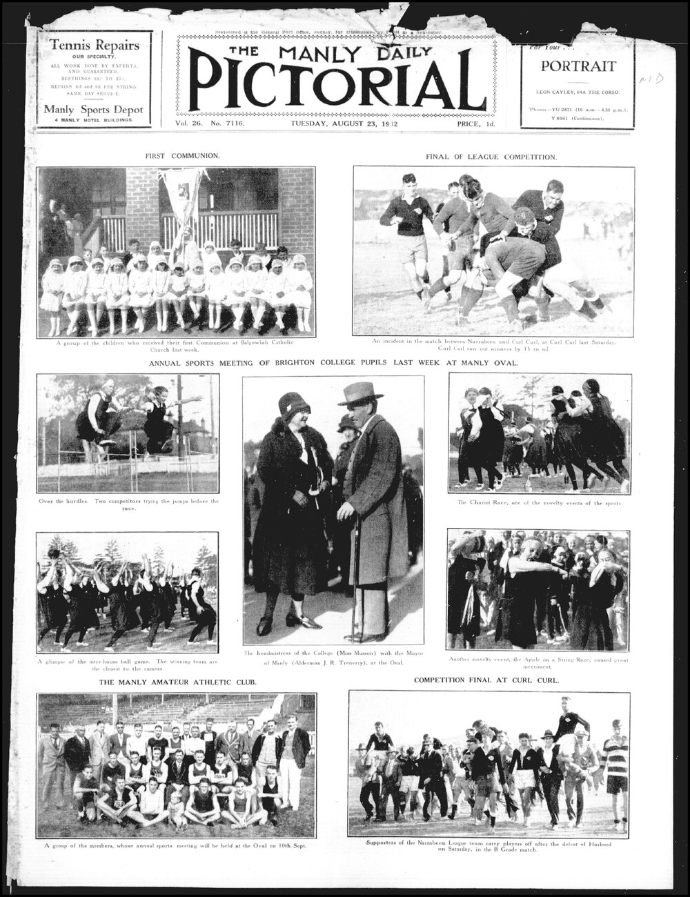 The Manly Daily Pictorial Tuesday, 23 August 1932