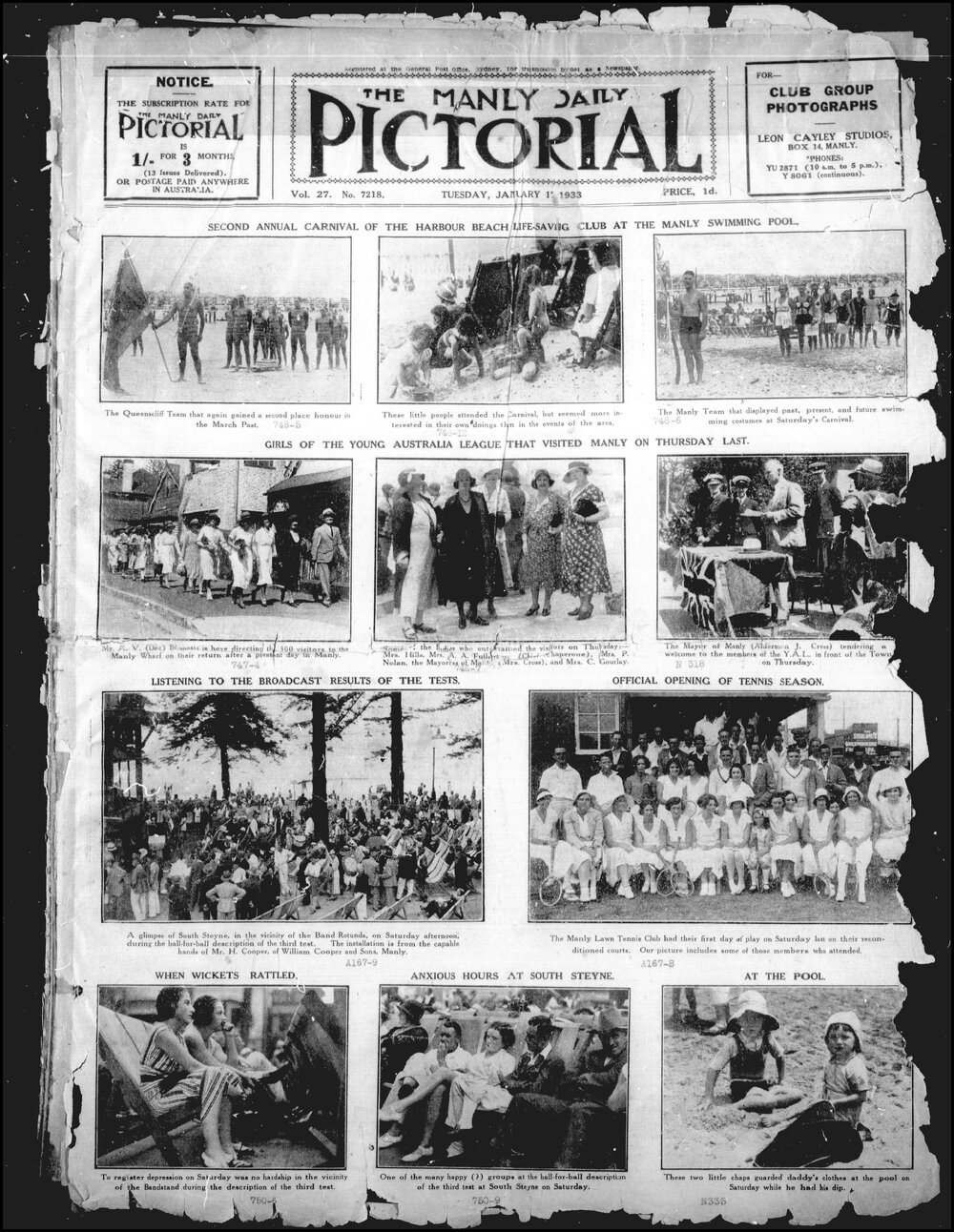 The Manly Daily Pictorial Tuesday, 17 January 1933