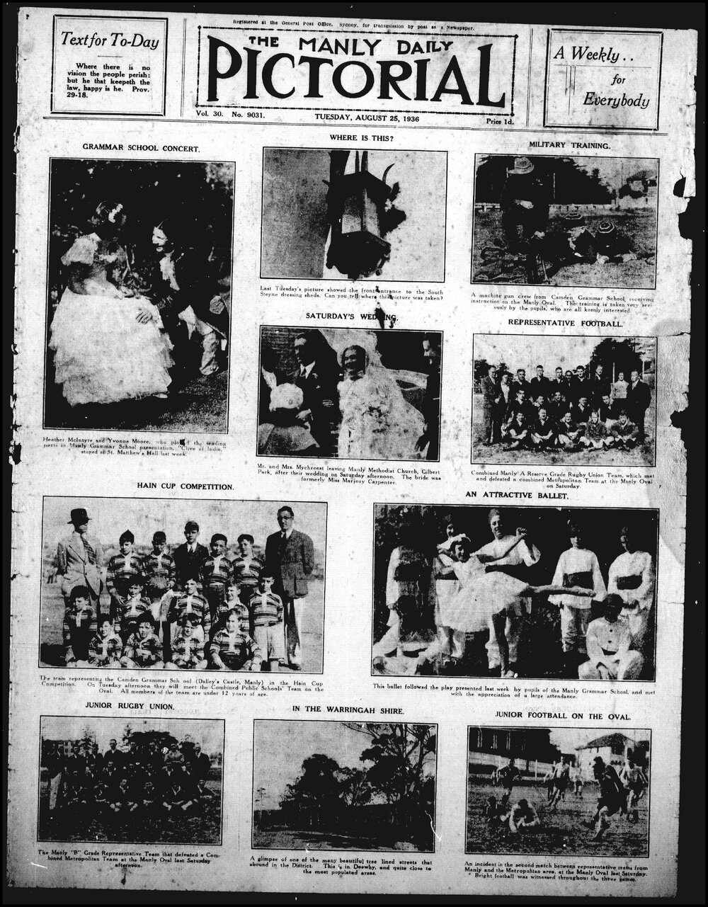 The Manly Daily Pictorial Sunday, 25 August 1935