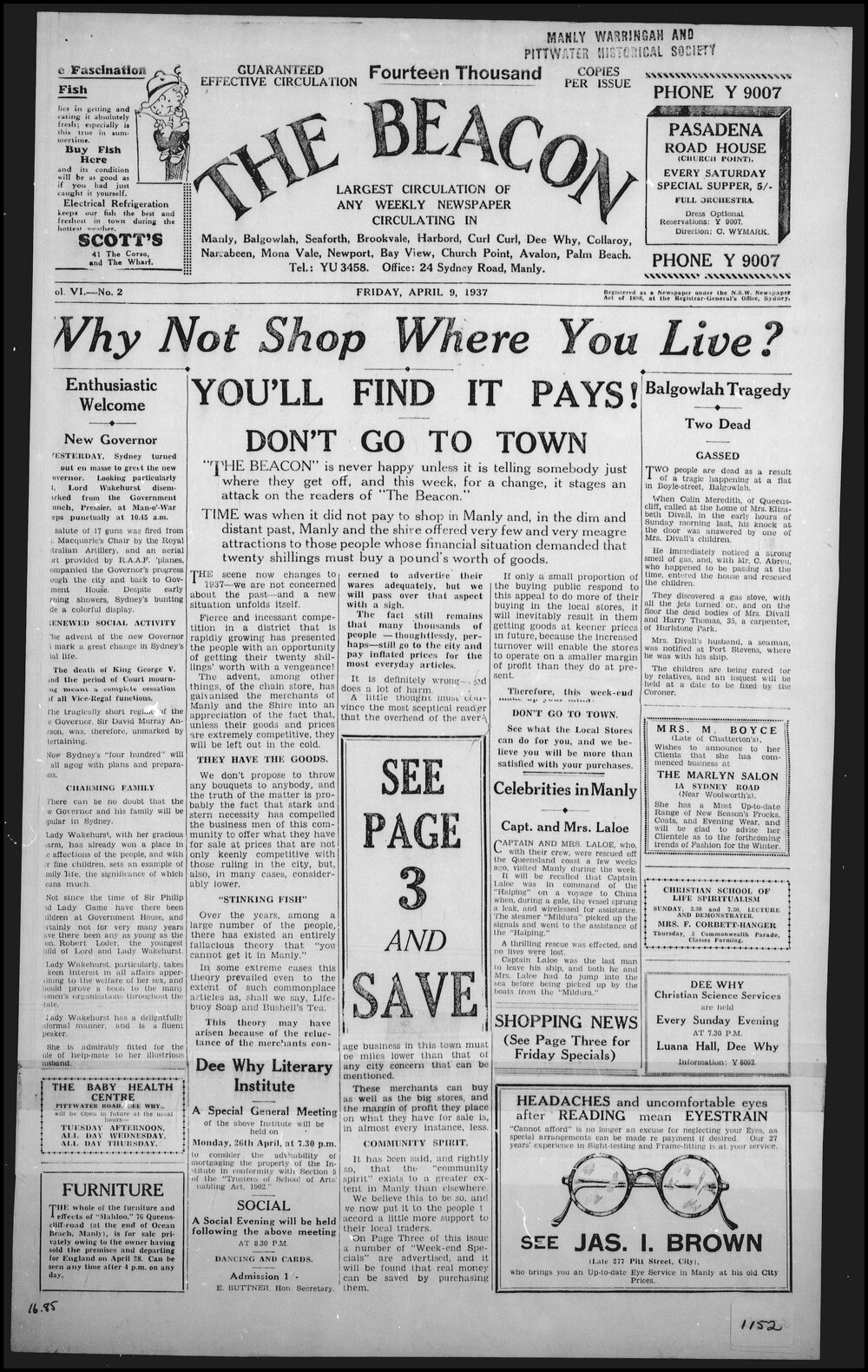 The Beacon Friday, 9 April 1937