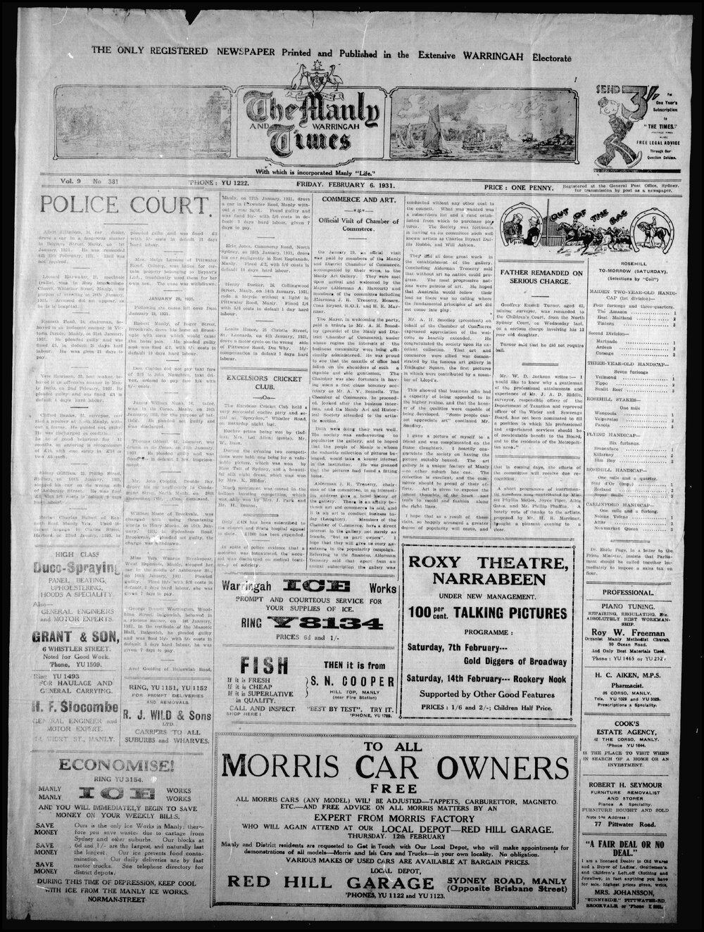 The Manly and Warringah Times Friday, 6 February 1931