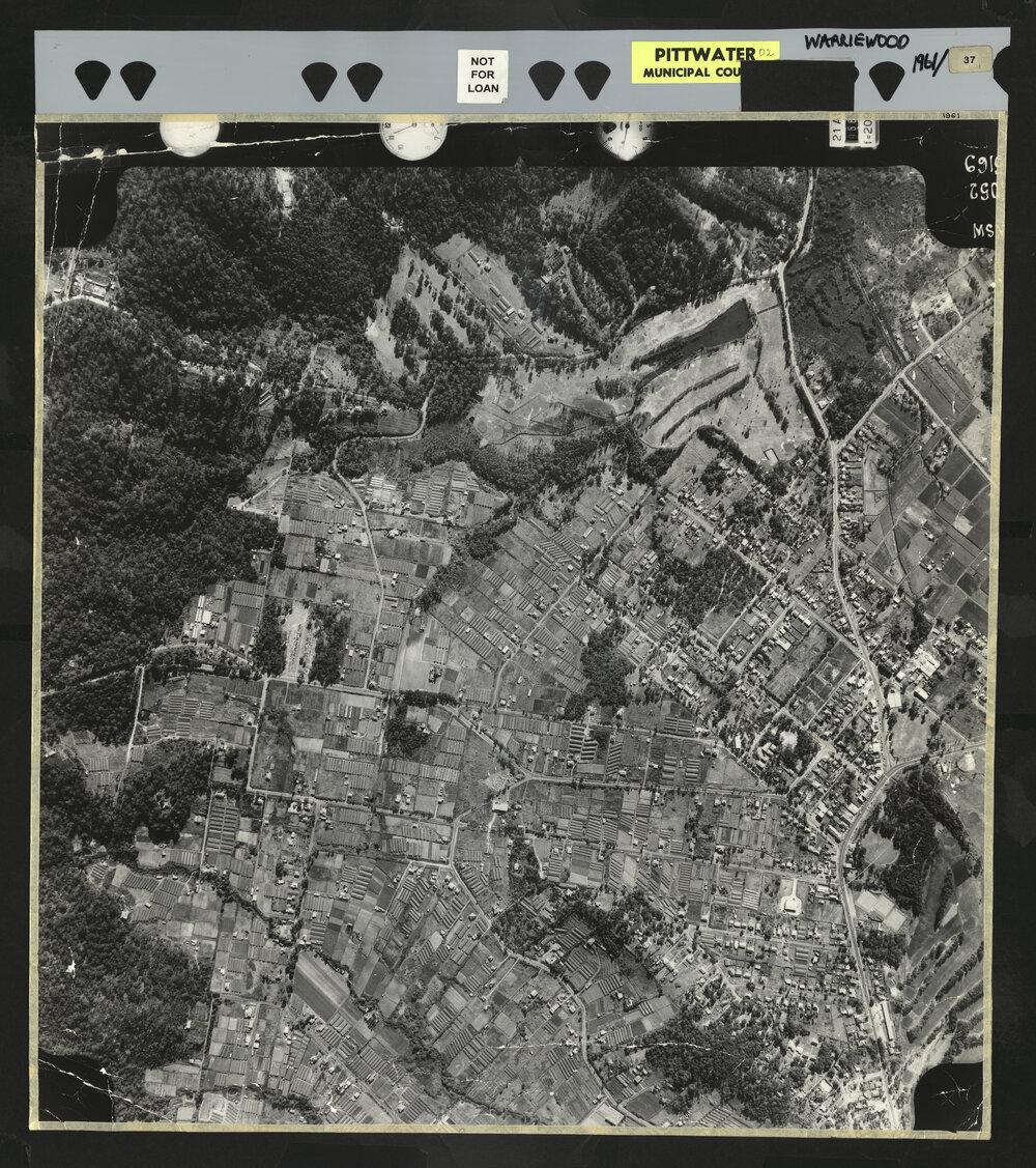 Aerial photograph of Mona Vale, Warriewood, 1961