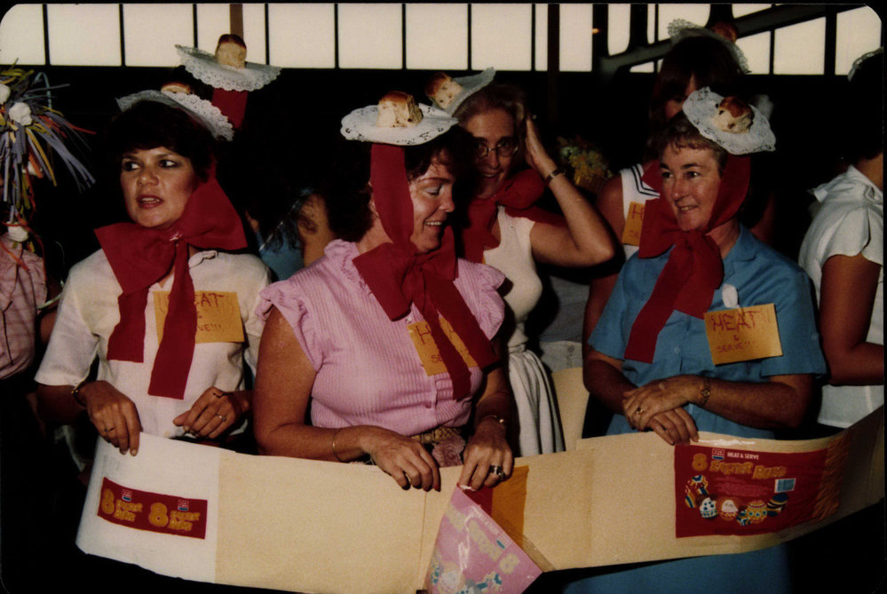 Warringah Council employees enjoying Easter bonnet parade