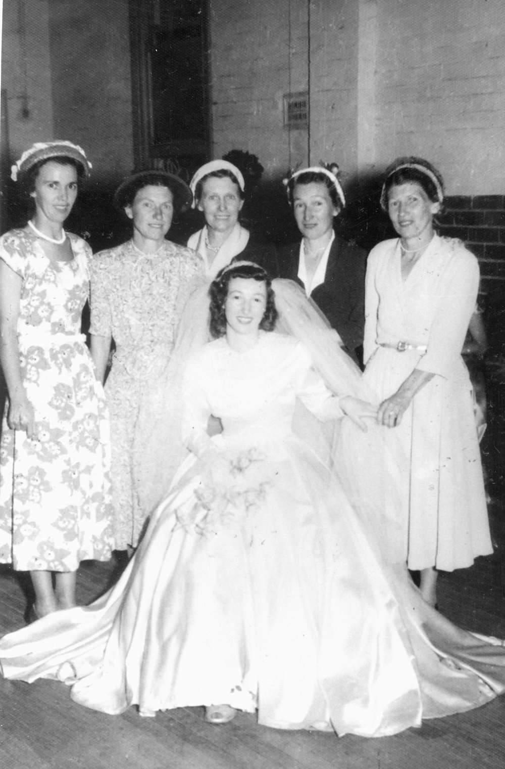 Bride, Jean Phillips with ladies of Abbot Road