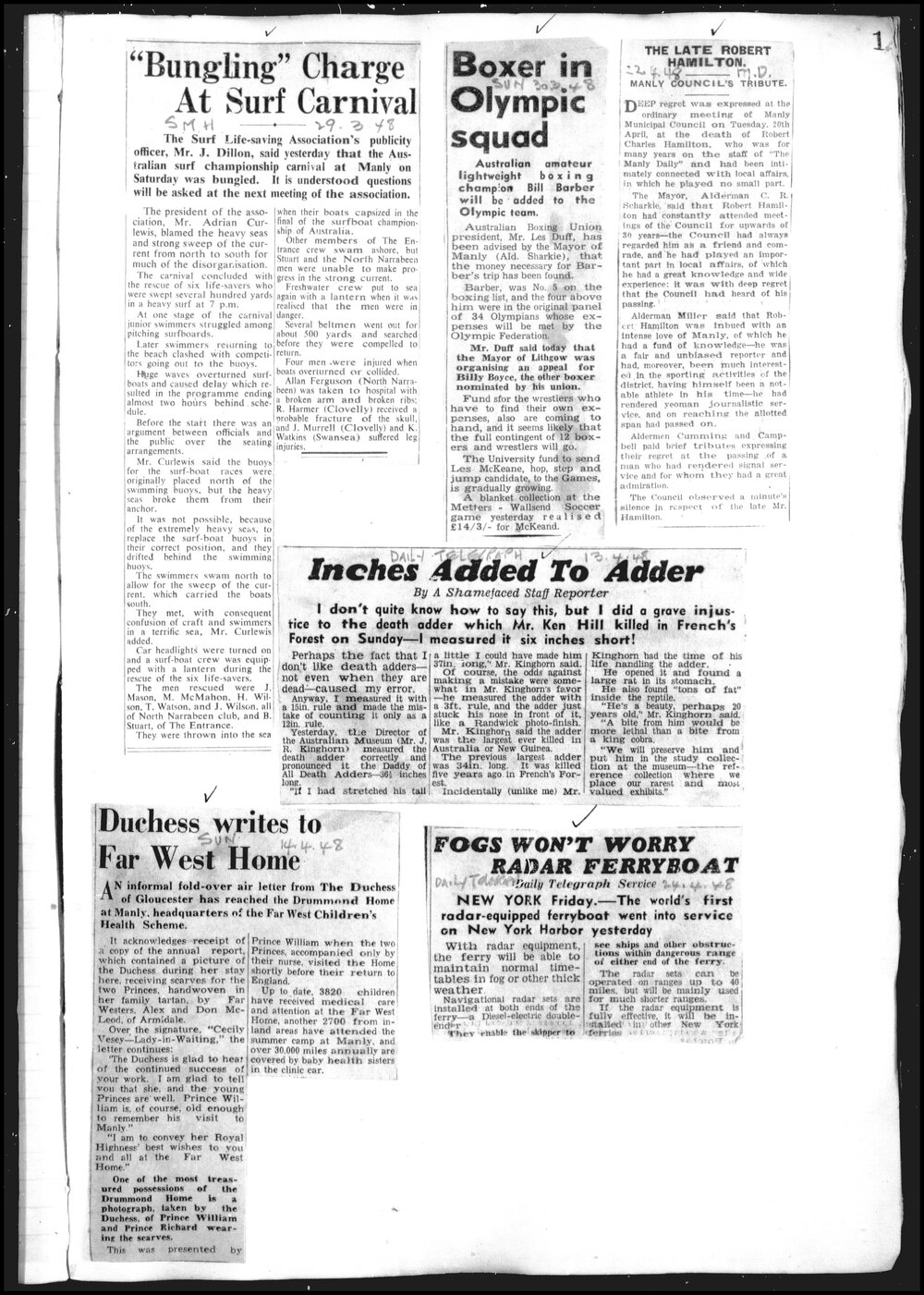 Wellings Cuttings Books Fiche 1 Vol 8 29-03-1948 to 13-05-1954