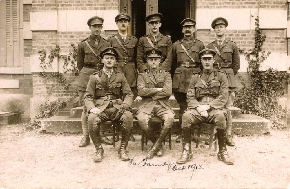 Major Arthur Hutchin of Manly and fellow officers, 1918, AIF HQ