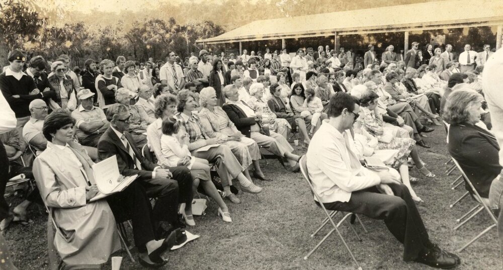 Crowd at opening of Grandma's Place, Terrey Hills, 1962