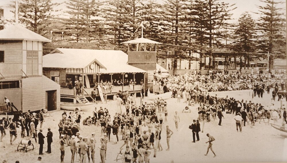 Surf carnival, Manly Life Saving clubhouse, Manly