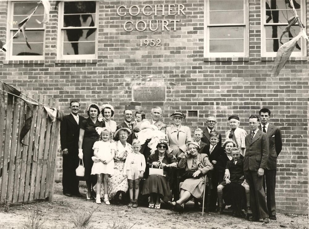 Opening of Gocher Court, Manly, 1952