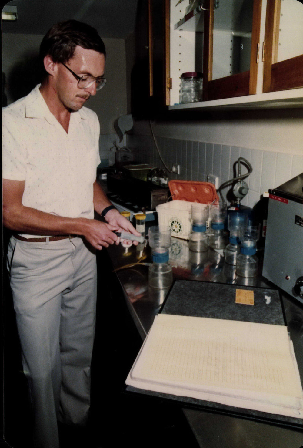 Warringah Shire Council officer testing water quality