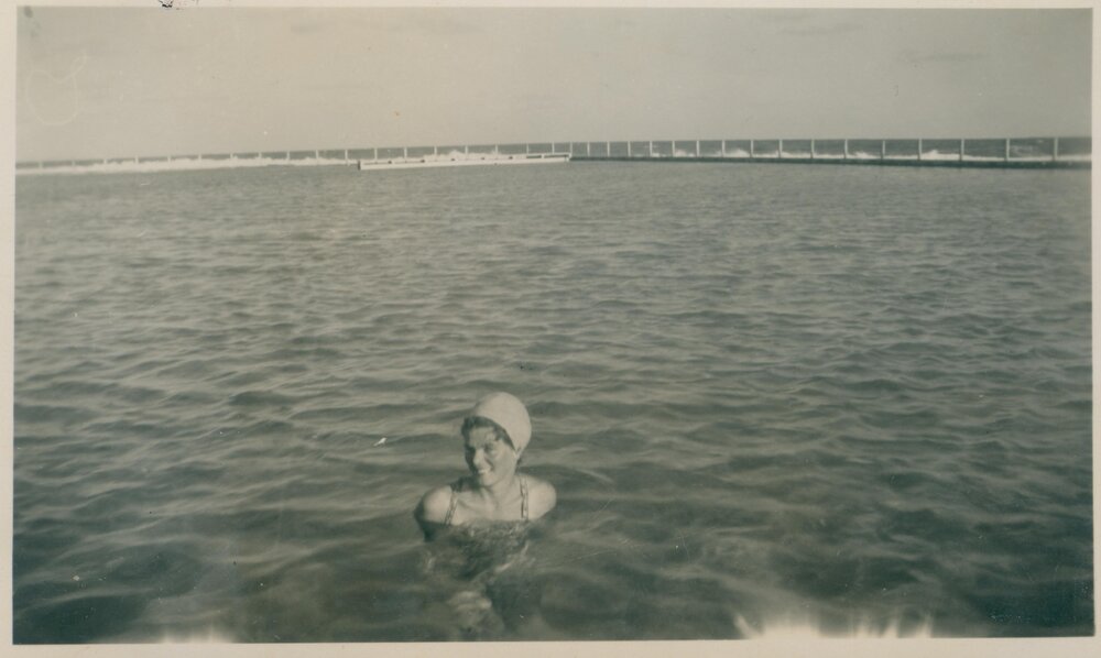 A Freezing Morning Swim in Narrabeen Rockpool, Narrabeen, 1943