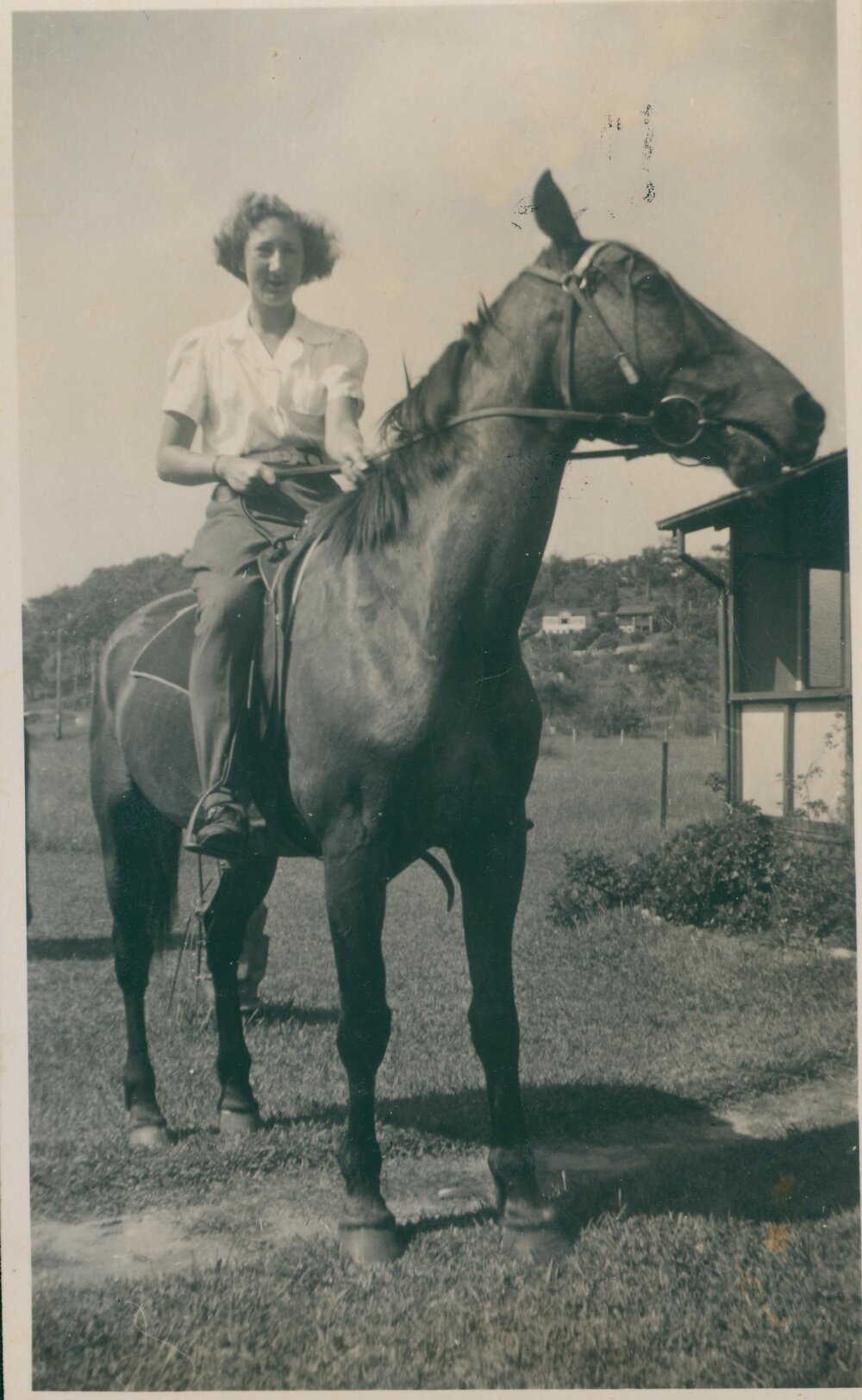 Woman on a horse, Narrabeen, 1943