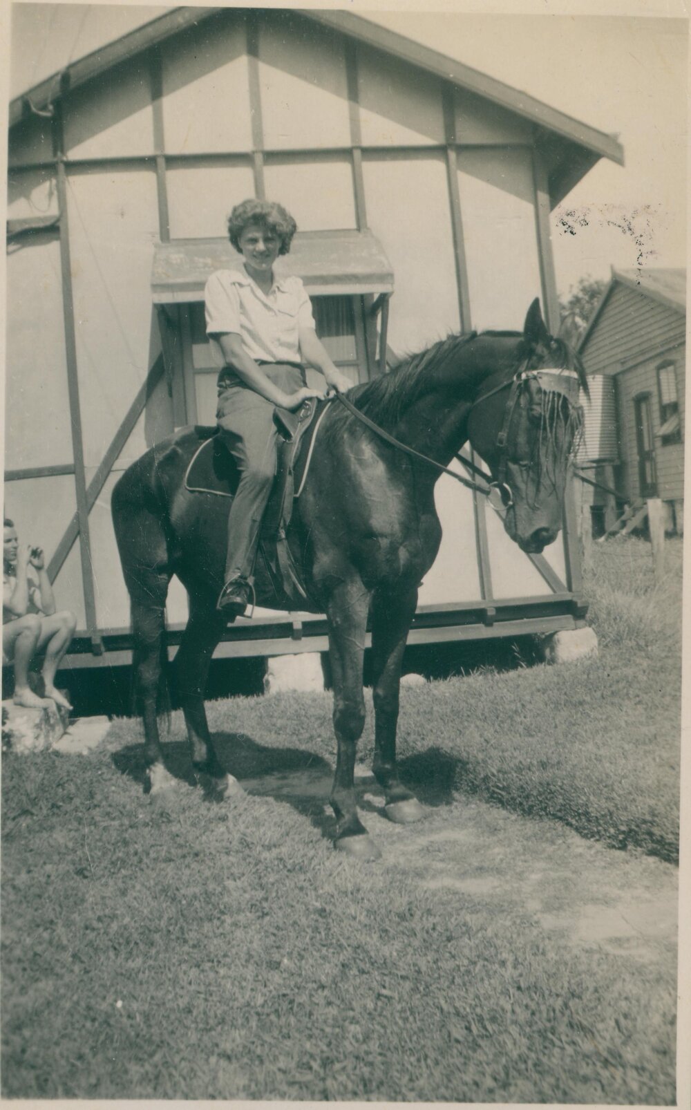 A woman on a horse, Narrabeen, 1943