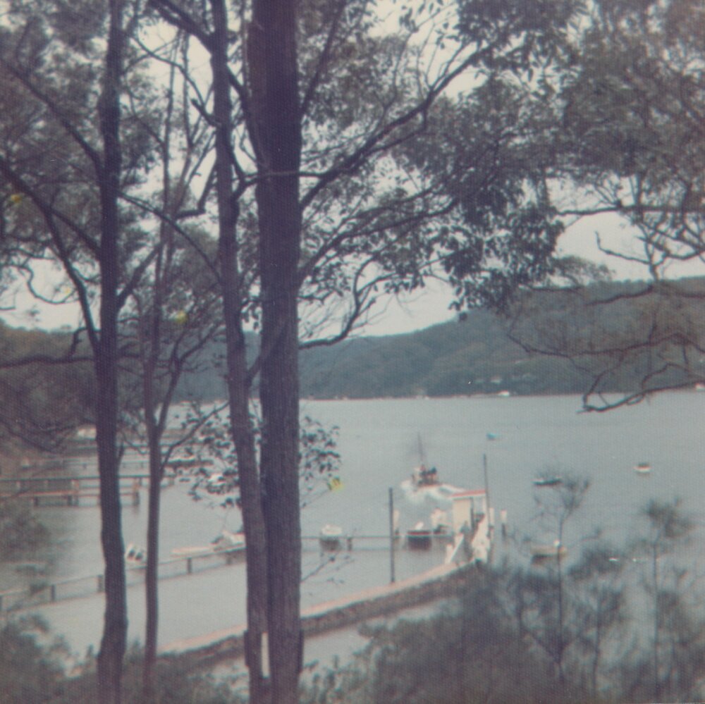 Tennis Court Wharf showing Boatshed, Scotland Island, c1970