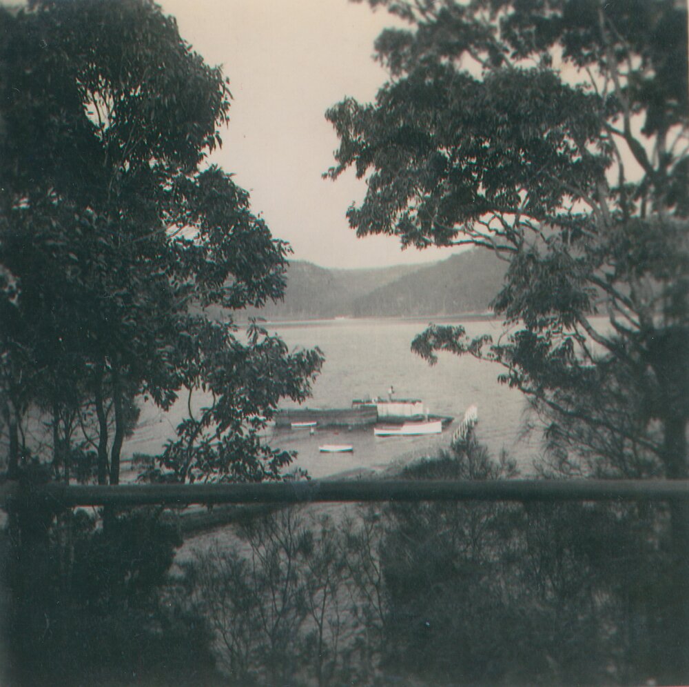 Construction of Tennis Court Wharf, Scotland Island, c1960