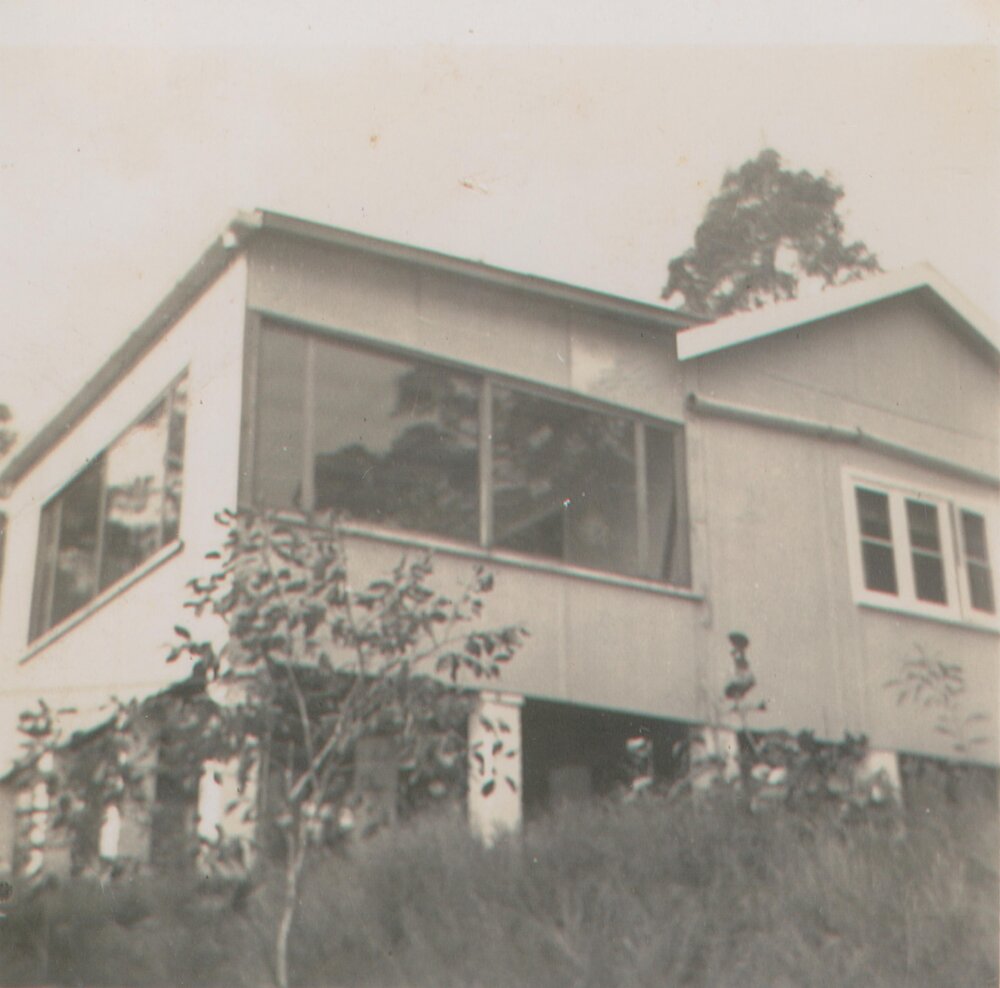 Gill family home showing room with large windows for the beautiful view, Scotland Island