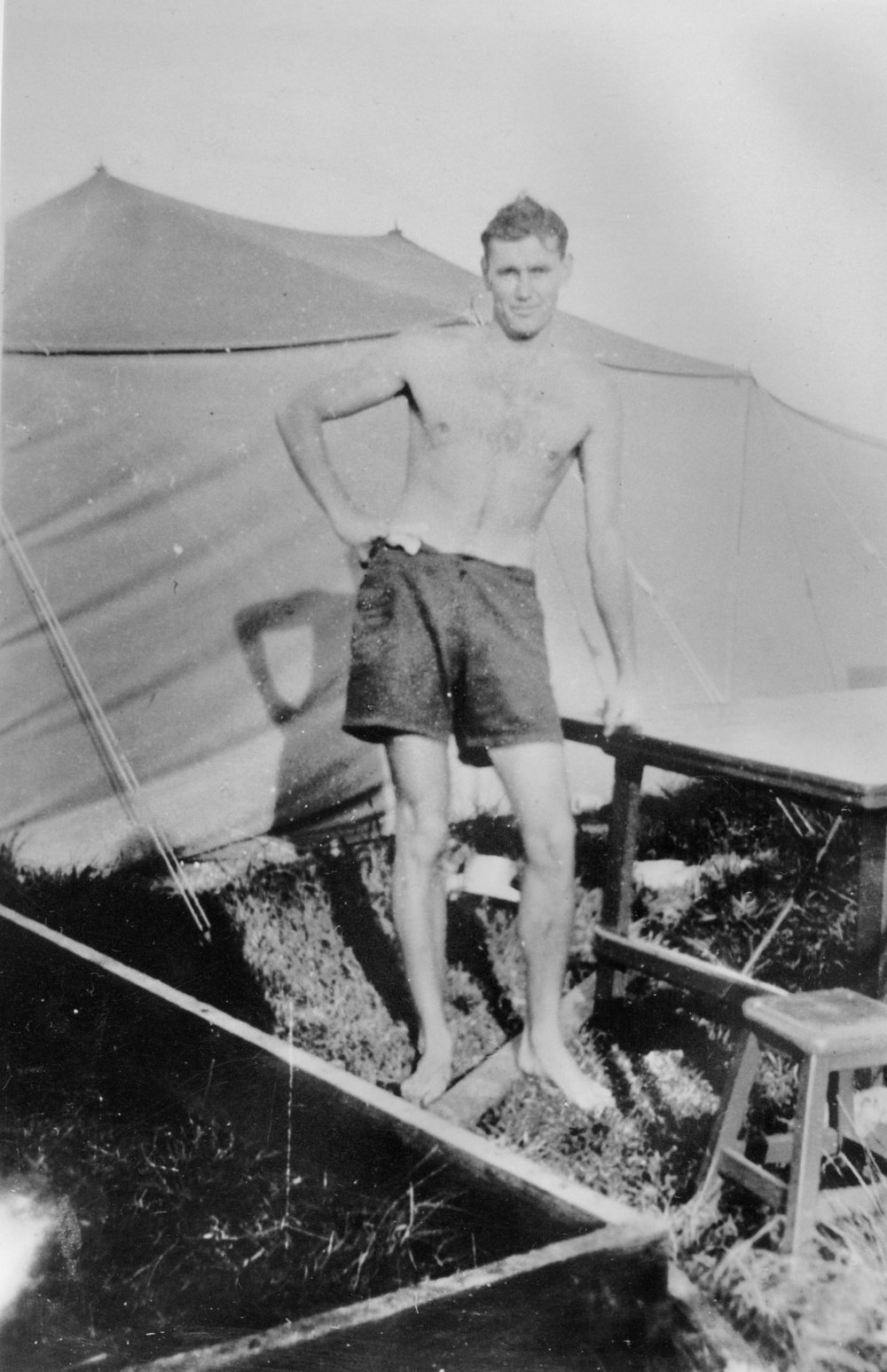 Alan Hoy camping at North Curl Curl 
