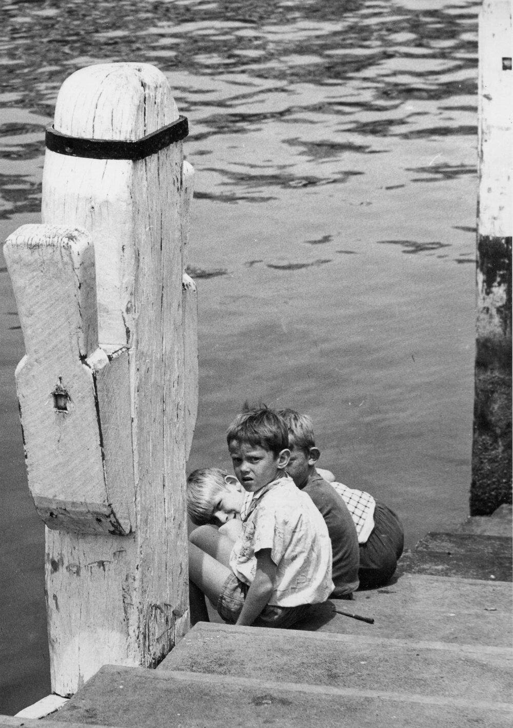 Three young boys at Manly Wharf, Manly, 1967-1973