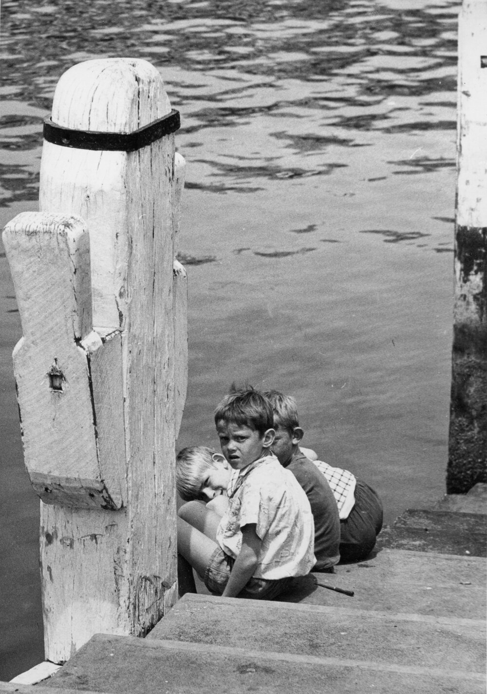 Three children at Manly Wharf, Manly, c1967-1973